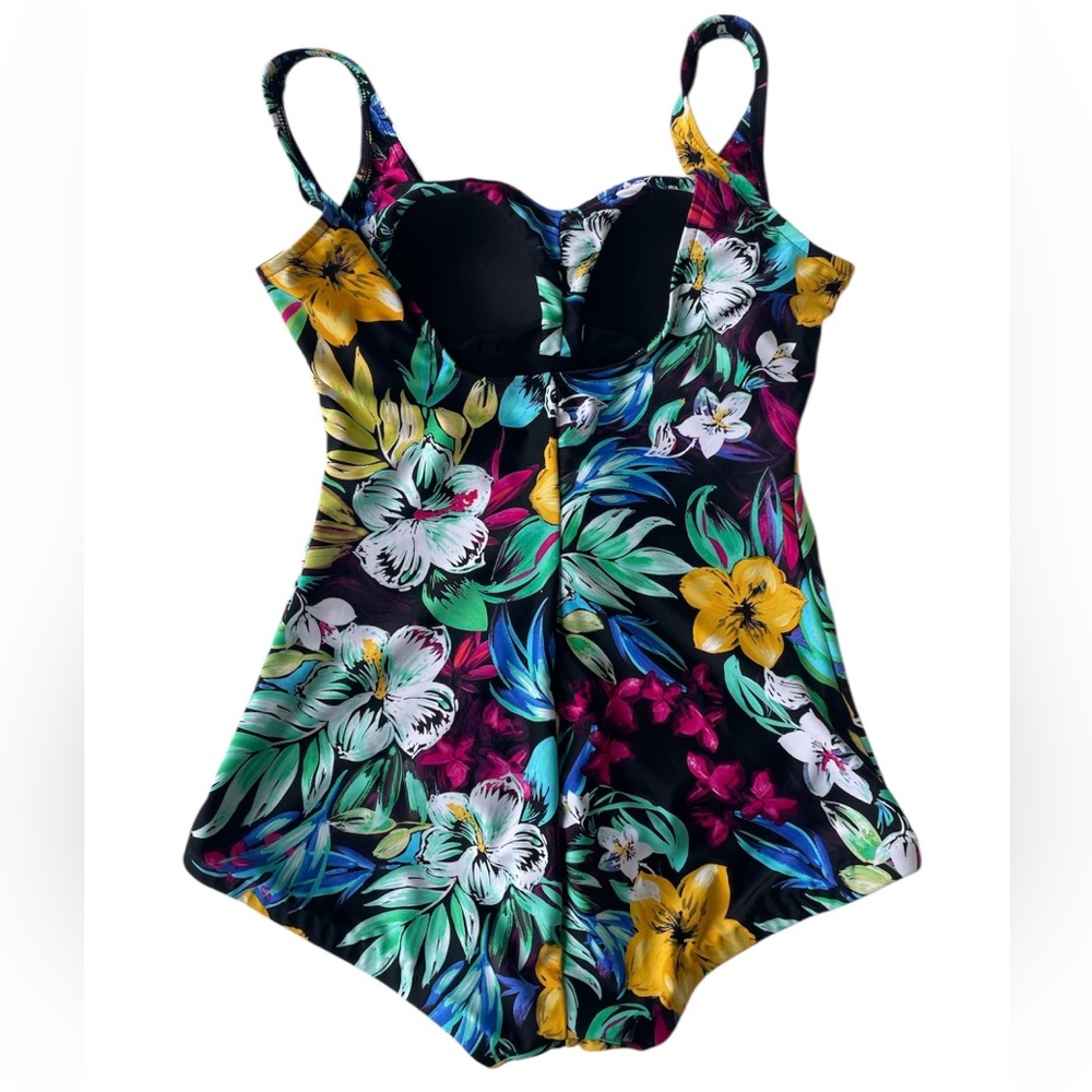 Maxine Of Hollywood Floral Swimsuit One Piece Slimming Rushing Padding Woman 14 - Picture 3 of 3